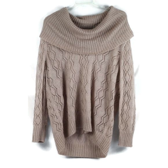 Apt 9 Brown Women's Knit Eyelet Sweater Long Sleeve Off Shoulder 2X 044 - Picture 1 of 6